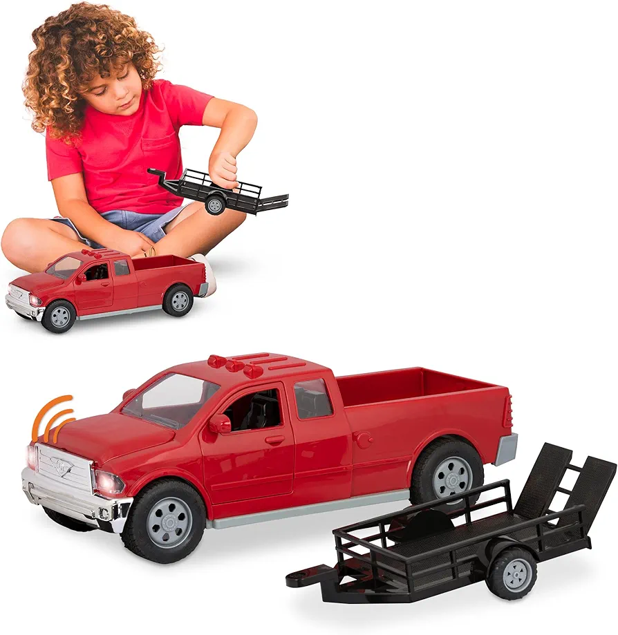 Driven by Battat – Midrange 1:16 Scale – Red Toy Pick-Up Truck for Kids – Toy Pickup – Lights & Sounds – Movable Parts – 3 Years + – Midrange Red Pick-Up Truck