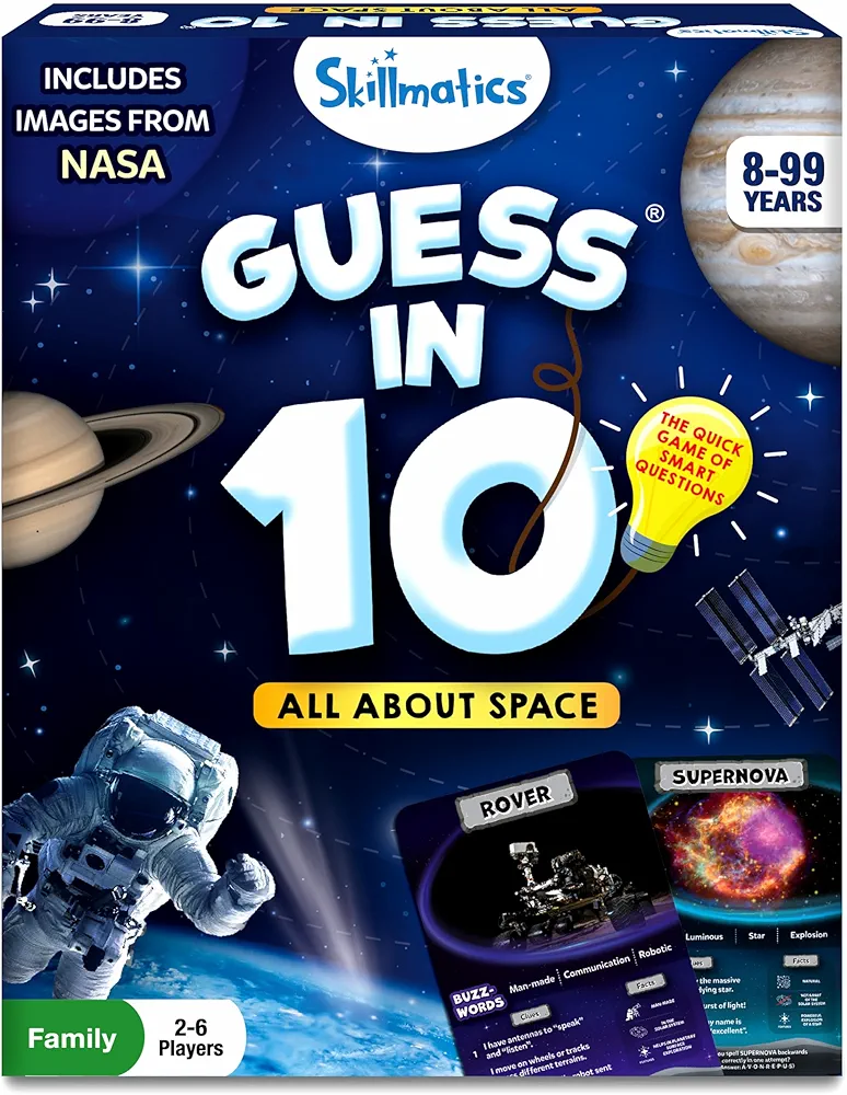 Skillmatics Collectible Card Game - Guess in 10 NASA Space, Perfect for Boys, Girls, Kids & Families Who Love Educational Toys, Gifts for Ages 8, 9, 10 and Up