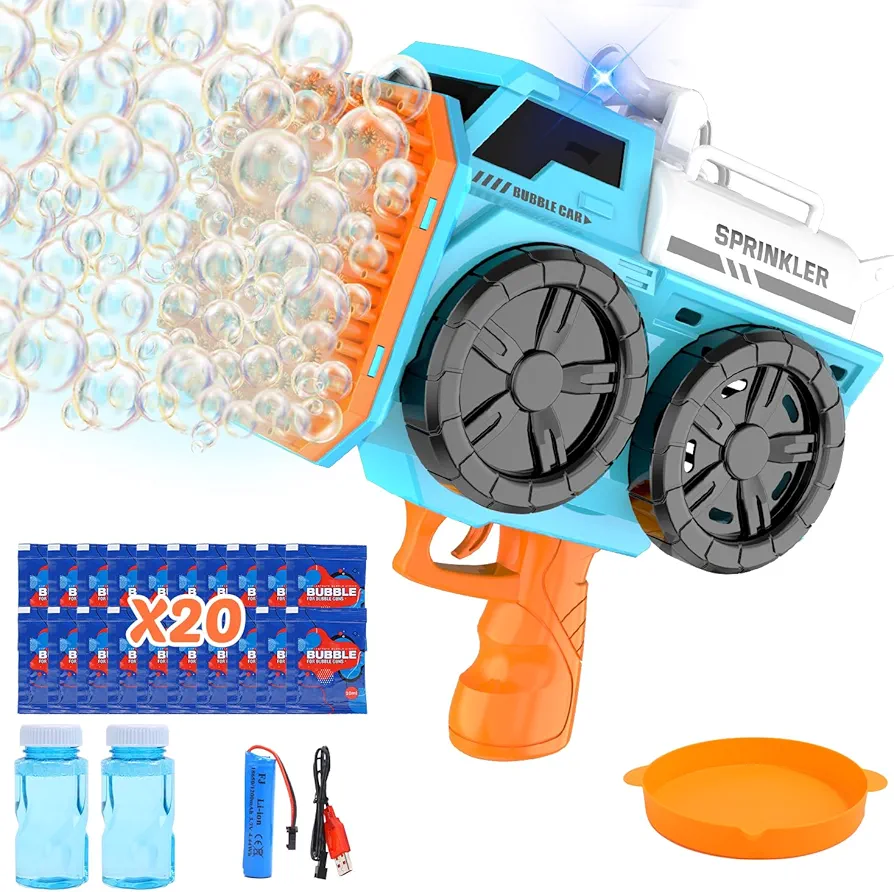 Eaglestone Bubble Machine Gun for Kids, 139 Hole Automatic Bubbles Wand, Blower, Maker for Toddlers- Outdoor Bubble Toys for Boys & Girls - Easter,Wedding, Party Gifts for Ages 3 4 5 6 7 8