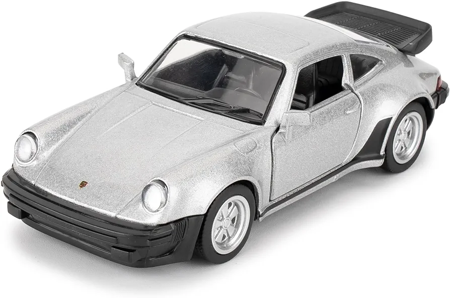 1/36 Porsche 911 Trubo Alloy Model Car with Pull Back Function, Toy Car for Collecting and Decorating, Model Toy Car Gifts for Boys and Girls (Silver)