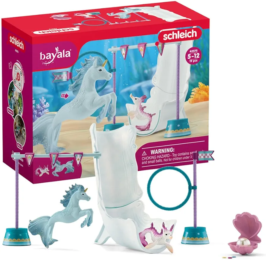 Schleich bayala, Unicorn Gifts for Girls and Boys, Magical Underwater Tournament 18-Piece Set with Mermaid Animal Toys, Ages 5+