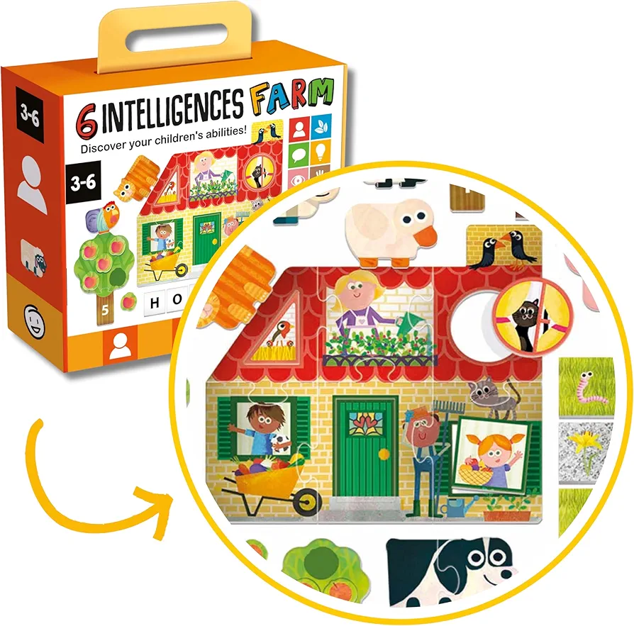 Headu 6 Intelligences Farm, Educational Toys for Boys and Girls Ages 3-6 Years Old, Preschool Learning Toys, Teacher Homeschool Supplies, Birthday