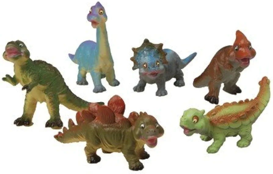 CP Toy Constructive Playthings Dinosaur Set for Toddlers, Soft and Squeezable Dino Toys for Kids,TNZ-3