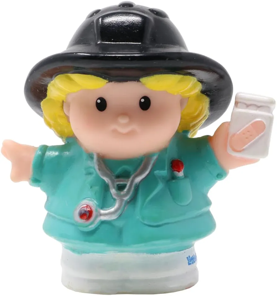 Little People Replacement Part for Fisher-Price Fun Sounds Rescue Fire Station Playset - C4444 and 77712 - includes 1 EMT Paramedic Firefighter Figure