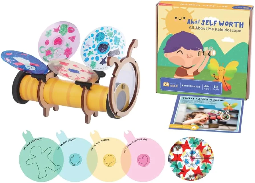 Self Worth - All about Me Kaleidoscope Toy - Self Esteem, Confidence, Life Skills for Kids -Preschool Learning Activities- Science Kit for Ages 4-7 - STEM Toys