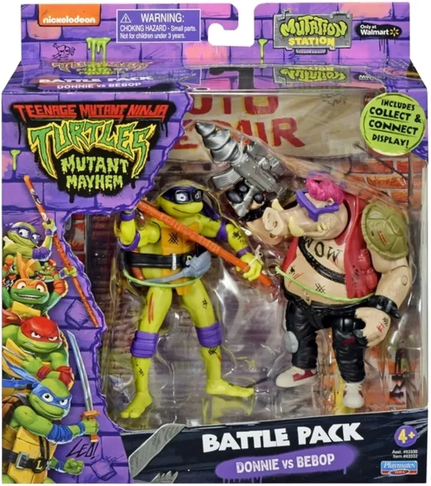 Playmates Toys Teenage Mutant Ninja Turtles Mutant Mayhem Battle Pack Donnie vs. Beebop