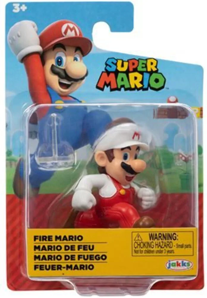 SUPER MARIO Action Figure 2.5 Inch Fire Mario Collectible Toy