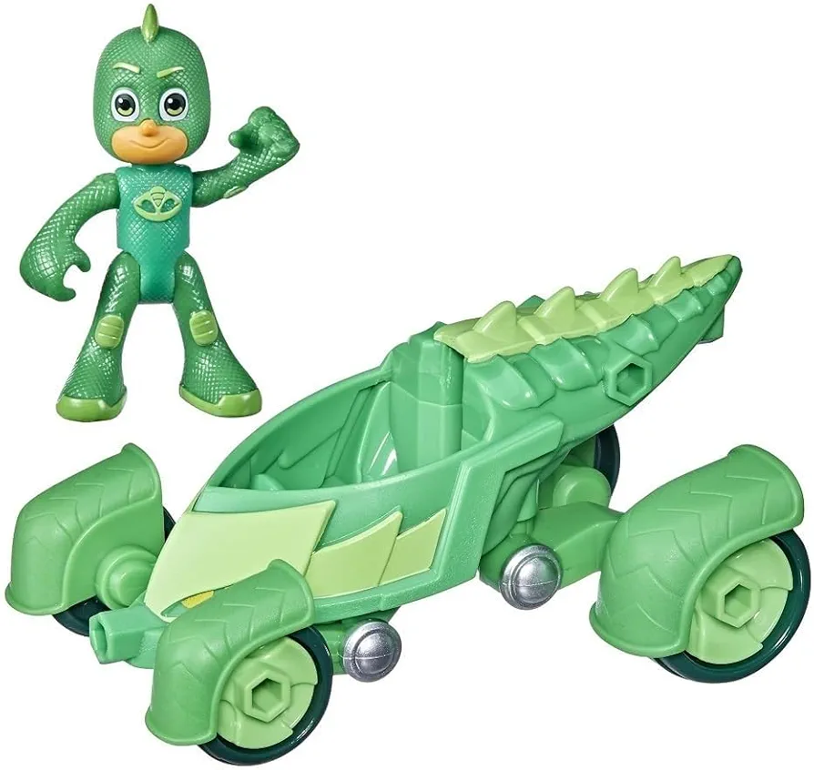 PJ Masks Gekko-Mobile Preschool Toy, Gekko Car with Gekko Action Figure for Kids Ages 3 and Up, Green