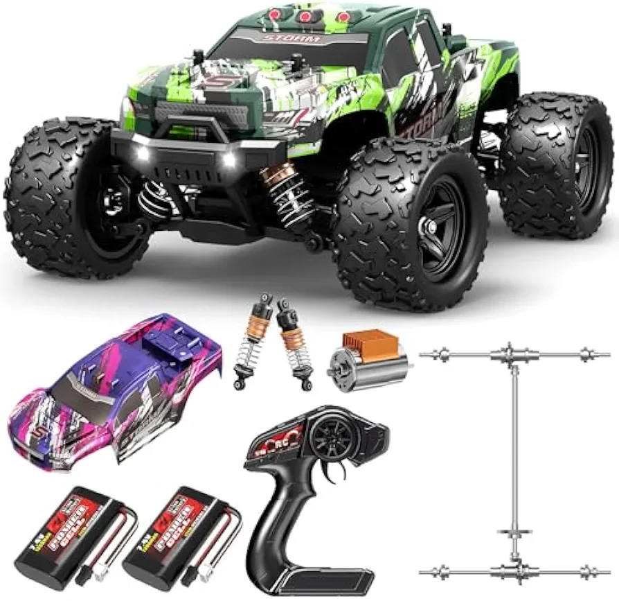 1:18 All Terrain RC Car for Adults & Boys (18305), 4WD Off-Road RC Truck High Speed Fast 40+ KPH, 4X4 Waterproof Remote Control Car with 2 Rechargeable Batteries