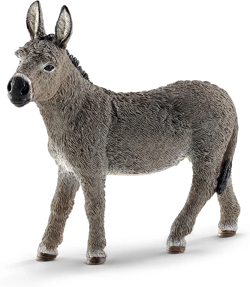 Schleich Farm World Realistic Donkey Animal Figurine - Highly Detailed and Durable Farm Animal Toy, Fun and Educational Play for Boys and Girls, Gift for Kids Ages 3+