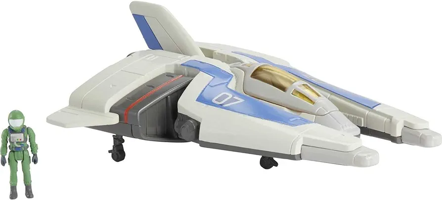 Mattel Disney and Pixar Lightyear Hyperspeed Series, Buzz Lightyear Mini Action Figure & XL-07 Spaceship, 5.6-in Vehicle