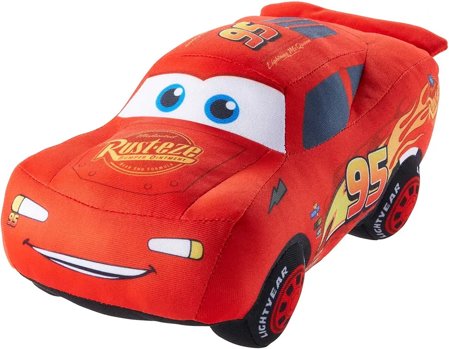 Mattel Disney and Pixar Cars 10-inch Lightning McQueen Talking Plush Toy Car with 10 Sounds