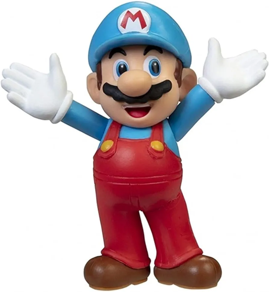 Super Mario Action Figure 2.5 Inch Ice Open Arms Mario Collectible Toy