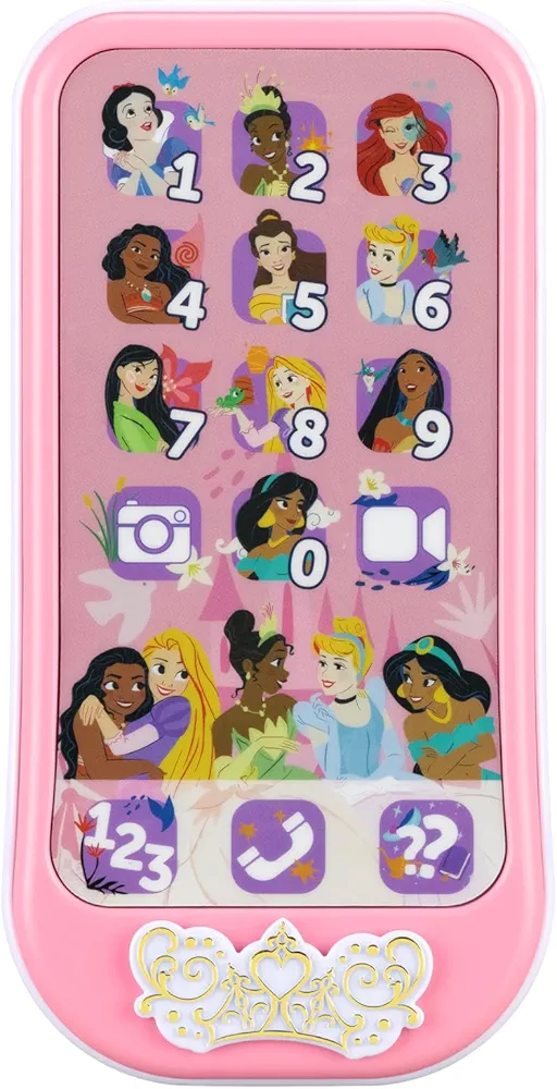 eKids Disney Princess Toy Phone for Kids, Toddler Toys with Preschool Learning Activities Designed for Fans of Disney Princess Toys