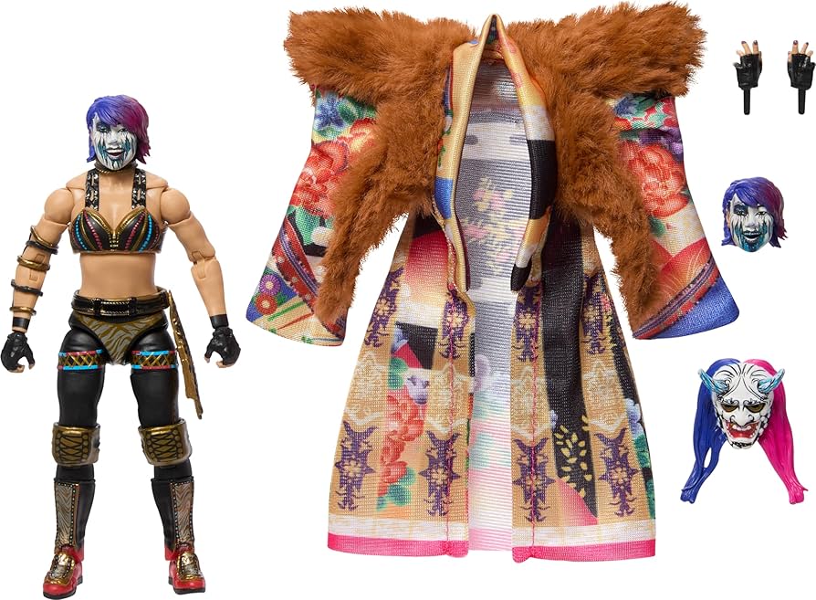 WWE Ultimate Edition Action Figure & Accessories, 6-inch Asuka Collectible Set, Swappable Heads & Hands, Entrance Gear & 30 Articulation Points