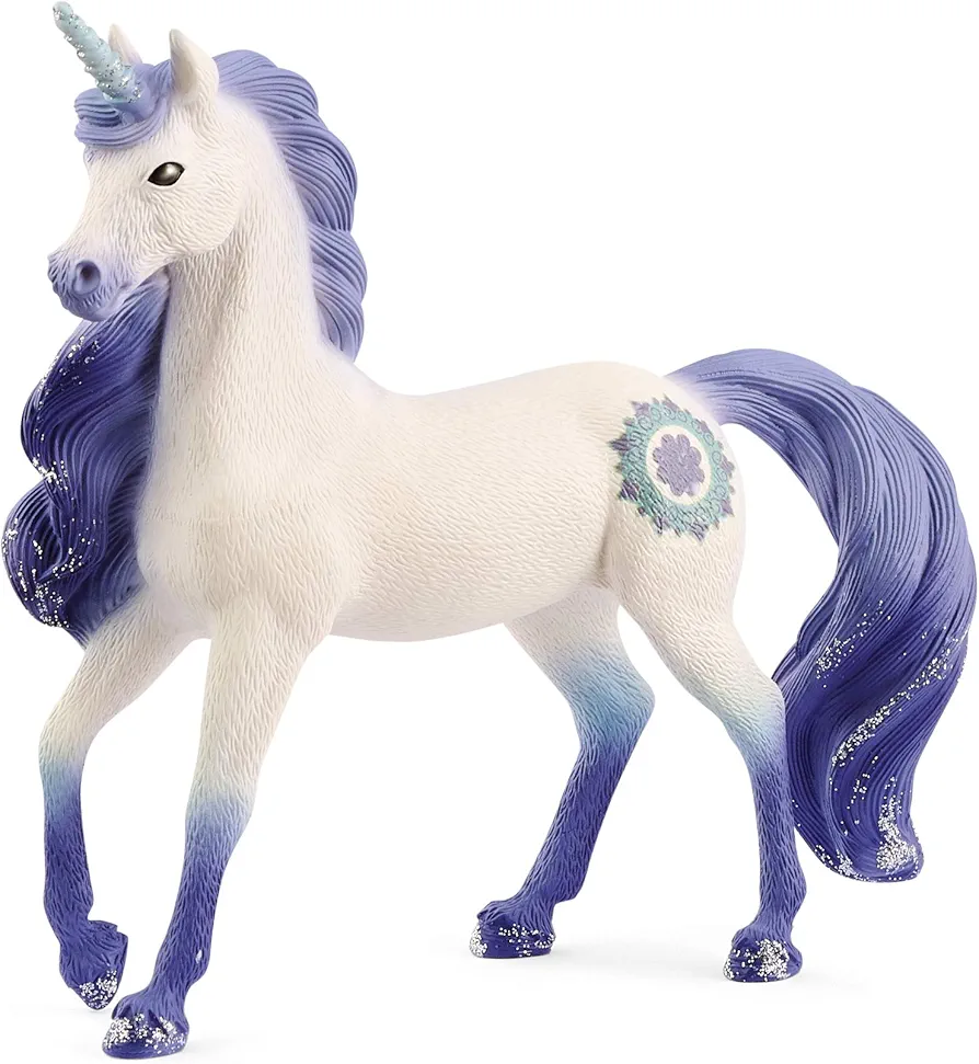 Schleich bayala, Unicorn Toys for Girls and Boys, Mandala Unicorn Stallion Unicorn Figurine, Purple, Ages 5+