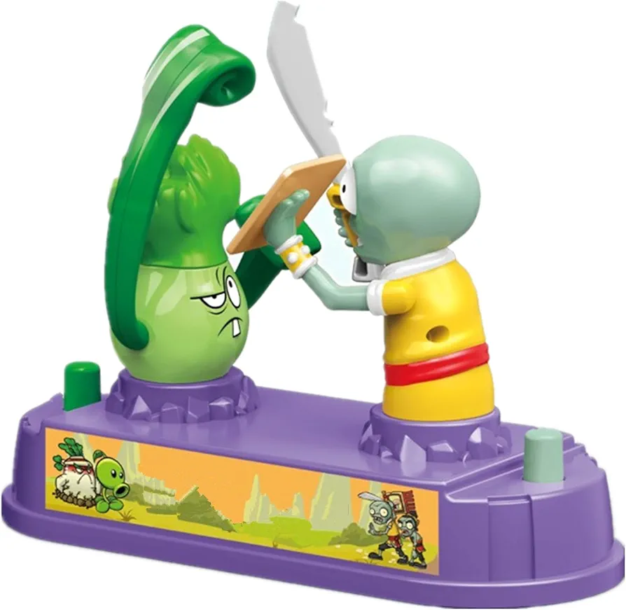 Plants and Zombies Toys Action Figures Boxing Match Plate PVZ Toys Set 1 2 Series Great Gifts for Kids and Fans,Birthday and Christmas Party New