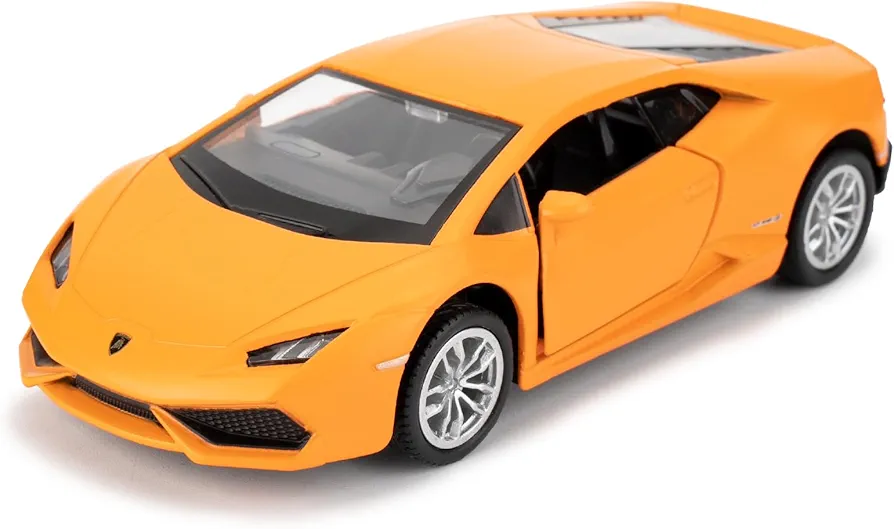 1/36 Scale Lamborghini Huracan LP610-4 Casting Car Model, Zinc Alloy Toy Car for Kids, Pull Back Vehicles Toy Car for Toddlers Kids Boys Girls Gift (Orange)