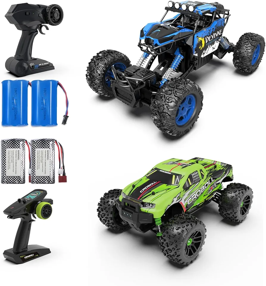 CROBOLL 1:12 Remote Control Car in Blue for Kids and 1:18 RC Car for Kids and Adults