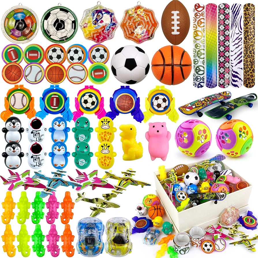 60PCS Party Favor Toys Sports Party Favor Toys for Boys Girls Classroom Prizes Small Bulk Toys Birthday Gifts Goodie Bag Fillers