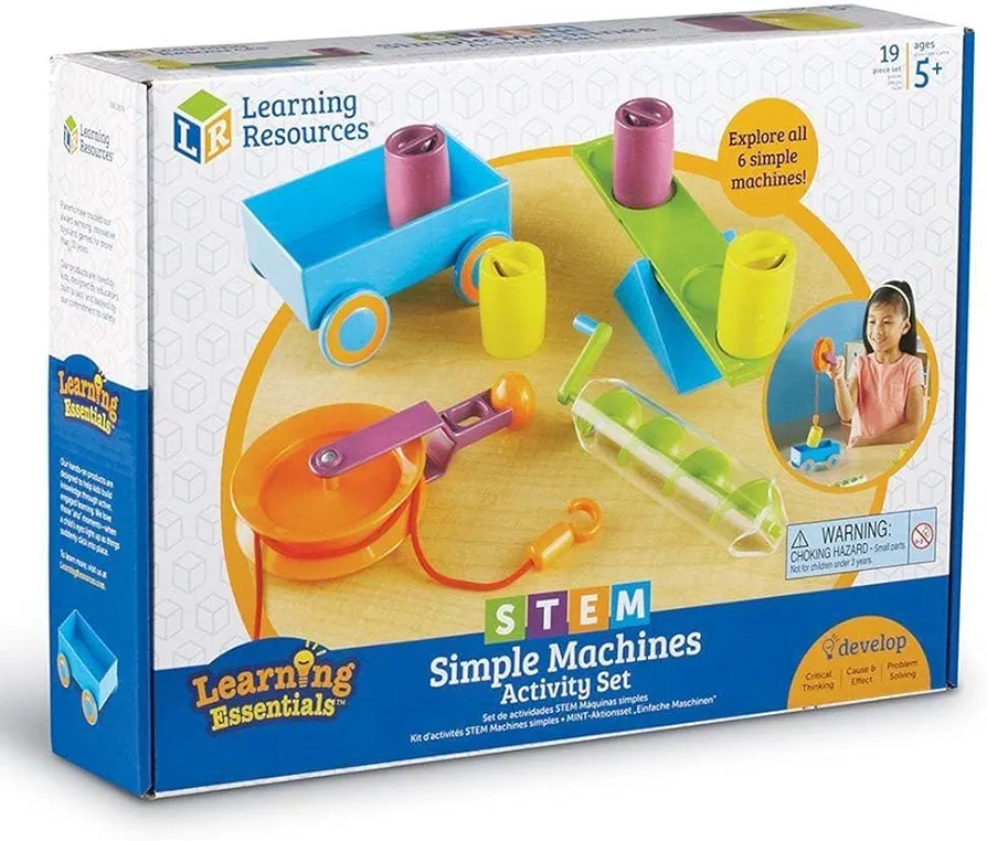 Learning Resources STEM Simple Machines Activity Set, Hands-on Science Activities, 19 Pieces, Ages 5+