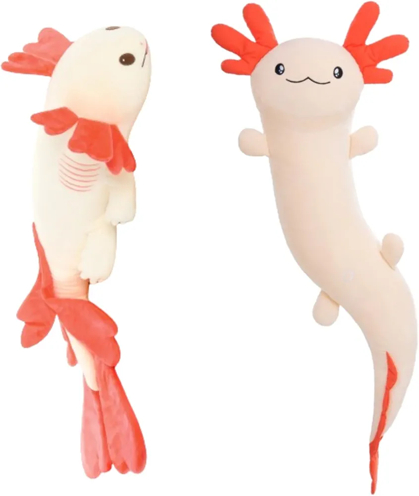 MaoGoLan Giant 2 Pack Axolotl Plush Stuffed Animal,Big Axolotl Plush Pillow Toy, Stuffed Axolotl Body Pillow for Kids Adults,Holiday Christmas Birthday Valentine's Day Gift Pink