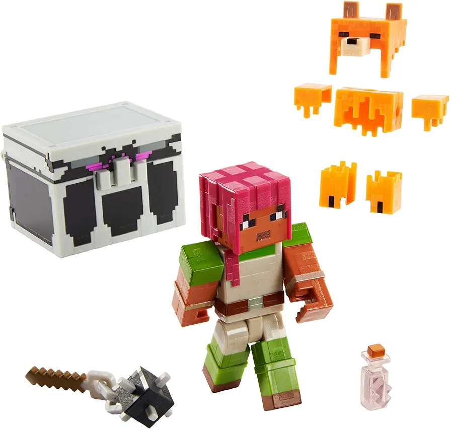 Mattel Minecraft Dungeons Battle Chest with Figure, Weapon and Accessories, Action & Adventure Toy Based on Video Game, For Storytelling Play and Display, Gift for 6 Years Old and Up