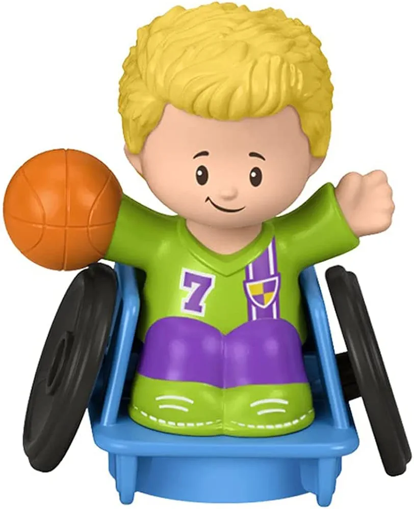 Replacement Part for Fisher-Price Little People Big Yellow Schoolbus Playset - GLT75 ~ Replacement Figure ~ Josh in Wheelchair Playing Basketball