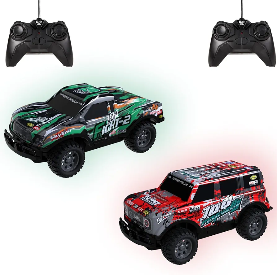 Remote Control Car, 1/24 Scale Light Up Racing Car Toys, RC Car for Kids with Cool Led Lights, Hobby RC Cars Toys Birthday Gifts for 3 4 5 6 7 8 Year Old Boys Girls