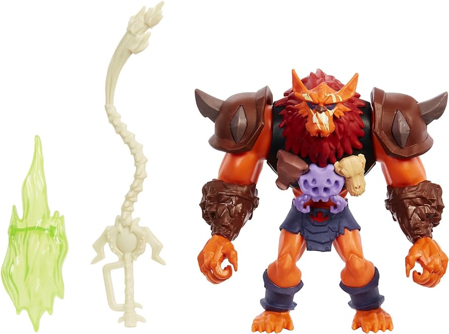 Masters of the Universe and He-Man Beast Man Action Figure with Power Attack Move & 2 Accessories Inspired by MOTU Netflix Animated Series, 5.5-in Collectible Toy for Kids Ages 4 Years & Older