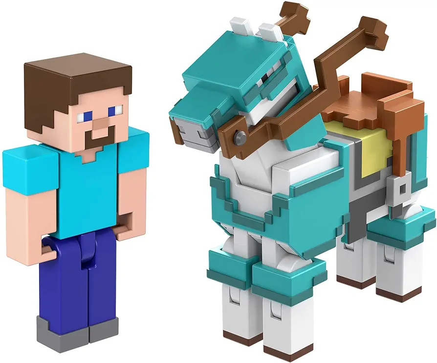 Mattel Minecraft Action Figure 2-Pack with Skeleton & Trap Horse Collectible Figures & Accessories, 3.25-in Scale Toy Set