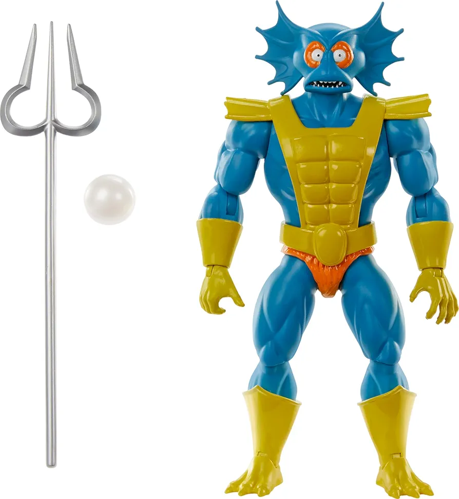 Masters of the Universe Origins Toy, Mer-Man Cartoon Collection Action Figure, 5.5-inch Aquatic MOTU Villain, Accessories & Mini-Comic