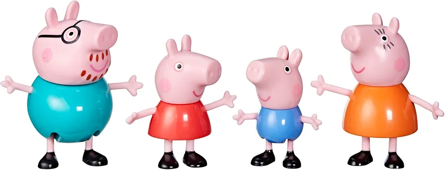 Peppa Pig Toys Peppa's Family, 4 Family Figures, Preschool Toys for 3 Year Old Girls and Boys and Up