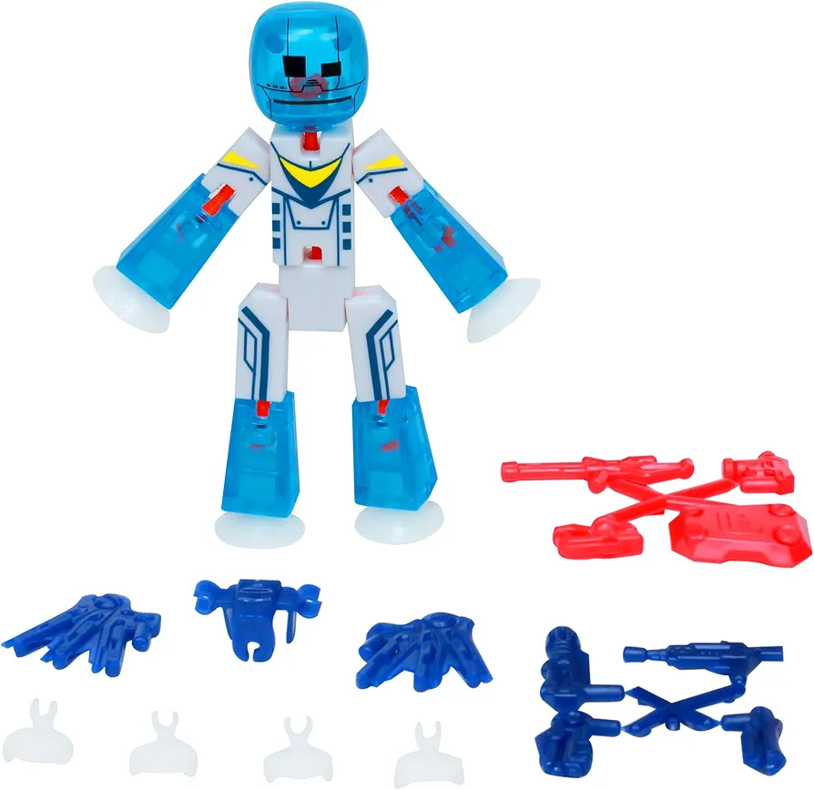 Zing StikBot Zingtannica Action Pack - Collectible Action Figures and Accessories, includes 1 Stikbot, 1 Set of Accessories, Stop Motion Animation, Ages 4 and Up (Blue (Vangarden))