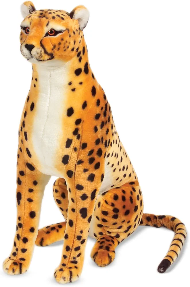 Melissa & Doug Giant Cheetah - Lifelike Stuffed Animal (Stands Nearly 3 Feet Tall)