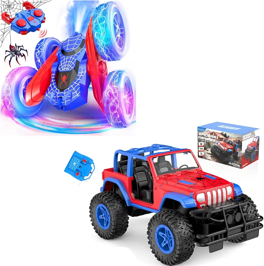 NQD Spider RC Stunt Car & Spider Remote Control Car for Boys, Toy Car Gift for Birthday X-mas for Kids 3-8 Years Old