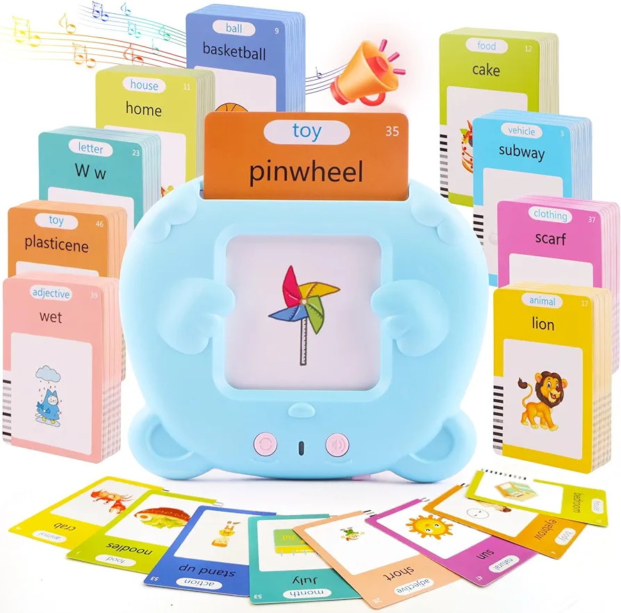 Talking Flash Cards for Toddlers 1-3 Years, 510 Sight Words, Autism Sensory Toys for Autistic Children,Learning Montessori Toys, Educational Preschool Gifts for Boys and Girls Ages 2-4