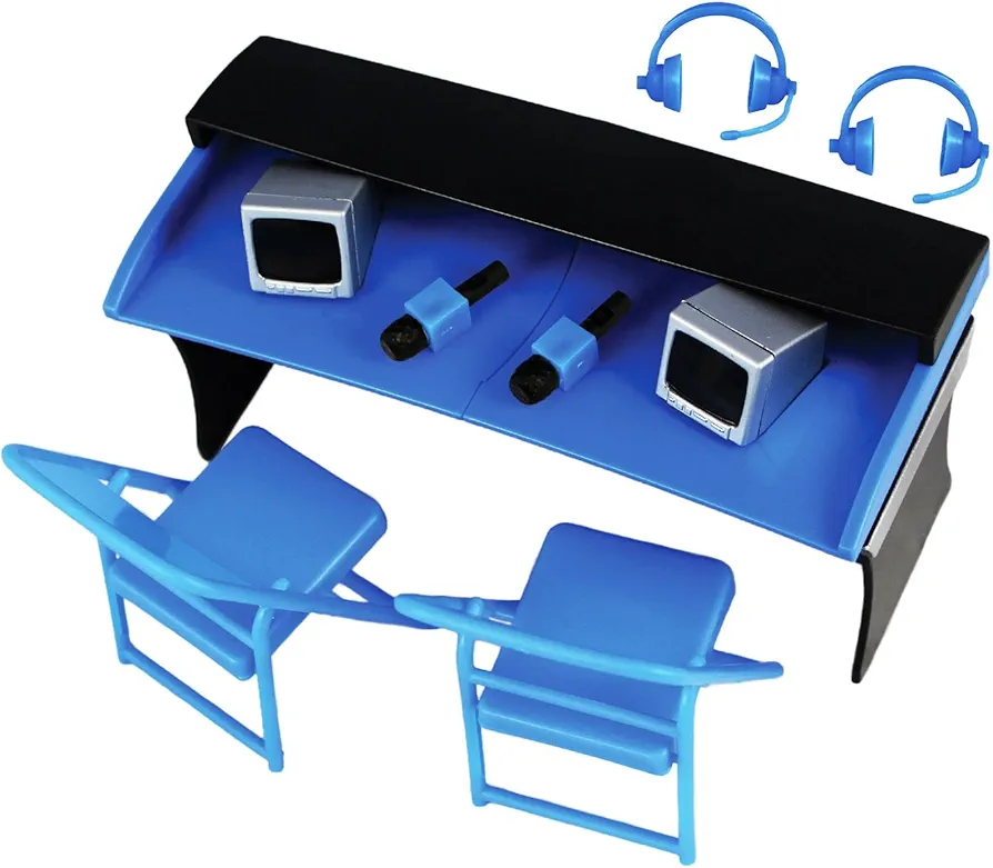 Ringside Commentators Playset (Blue) Exclusive for Toy Wrestling Action Figures