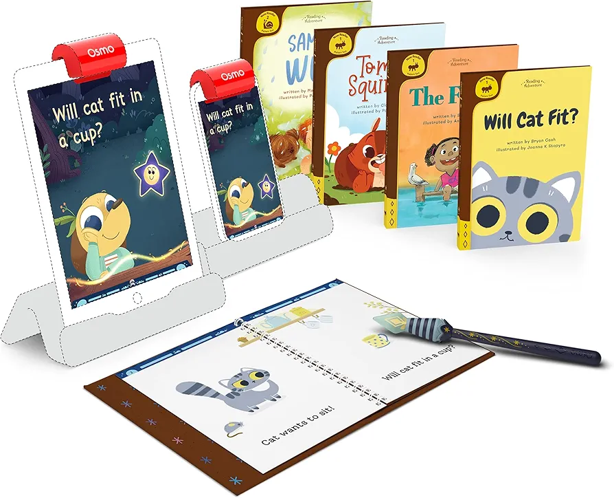 Osmo - Reading Adventure - Beginning to Read for iPad & iPhone + Access to 4 More Books - Ages 5-7 - Builds Reading Proficiency, Phonics, Comprehension & Sight Words iPad Base Required US ONLY