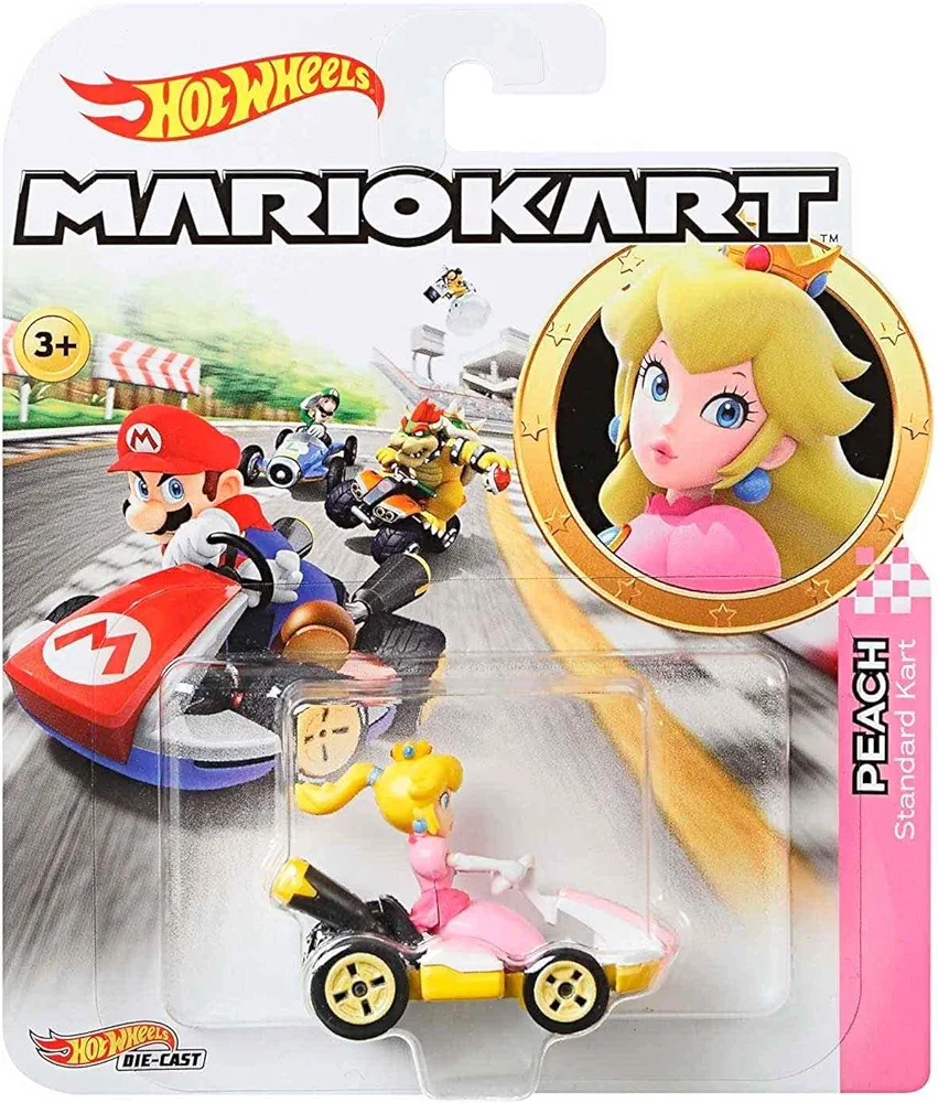 Hot Wheels GBG28 Mario Kart 1:64 Die-Cast Peach with Standard Kart Vehicle