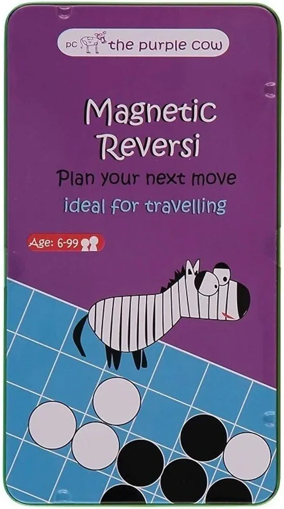 The Purple Cow- Magnetic Reversi Game. Travel Size Board Game Set for Kids