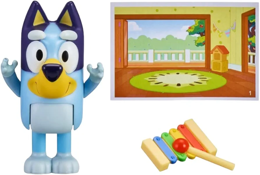 Bluey Story Starters - Choose from 8 Figures, Bingo, Honey, Snickers, Indy, or Muffin - Ages 3+ (Bluey & Xylophone)