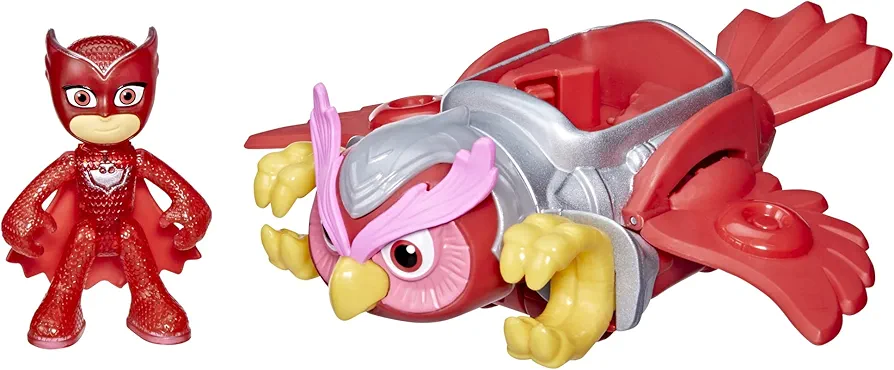 PJ Masks Animal Power Owlette Animal Rider Deluxe Vehicle Preschool Toy, Eagle Owl Toy with Owlette Action Figure, Ages 3 and Up