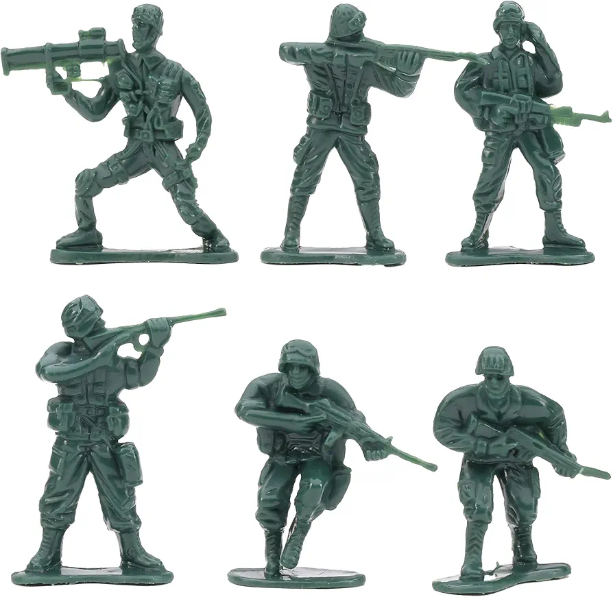 Entervending Army Men Action Figures - 2” Small Soldiers for Boys - 50 Pcs Green Army Soldier Toy Playset - Military Toys - Army Party Favor Decoration