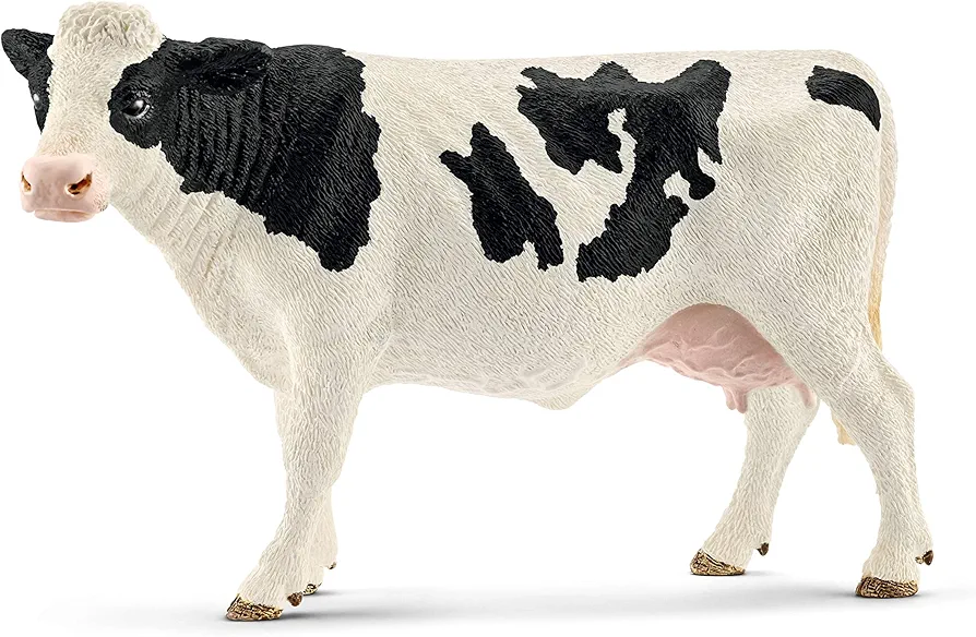 Schleich Farm World, Farm Animal Toys for Kids Ages 3 and Above, Black and White Holstein Cow Toy Figure