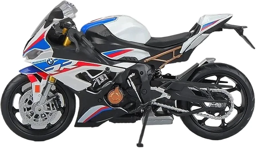 Die Cast Motorcycle 1:12 Scale for BMW S1000RR Diecast Alloy Car Model Toy Miniature Replica Toy Car Collectible Kids Gift Motorcycle Toys(White)