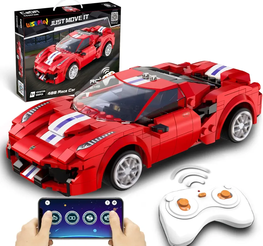 WISEPLAY STEM Toys for 7-10 Year Old Boys & Girls - 306pcs RC Car Building Block Set - STEM Building Toys for Boys & Girls Ages 6 8 12 - Great Remote Control Car Birthday Gift for Kid