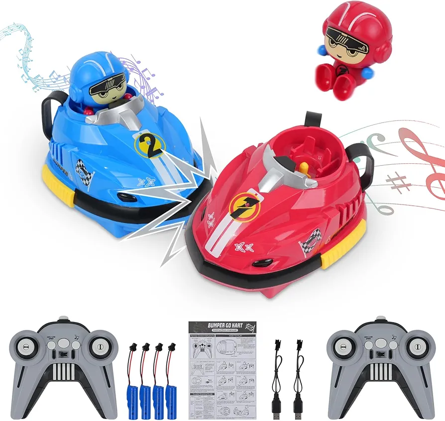 Toddler Remote Control Car with Music & LED Light RC Ejecting Bumper Cars for Kids RC Battle Car Set of 2 Players Toddler Toys for Birthday Gift for Boys Girls