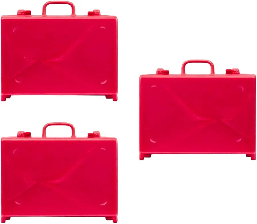 Set of 3 Red Briefcases for WWE & AEW Wrestling Action Figures