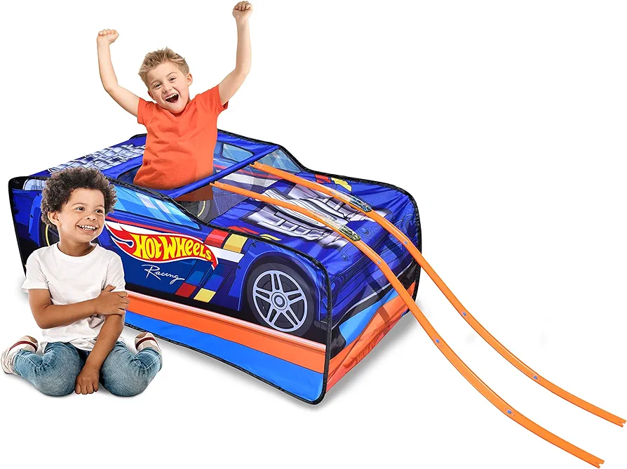 Hot Wheels Sports Car Pop Up Tent with 10ft of Track and 2 Mystery Cars - Sunny Days Entertainment